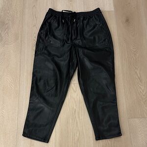 Blank NYC Black Leather Joggers
